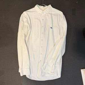 Rodd & Gunn Cream Button-Down Shirt with Blue Logo